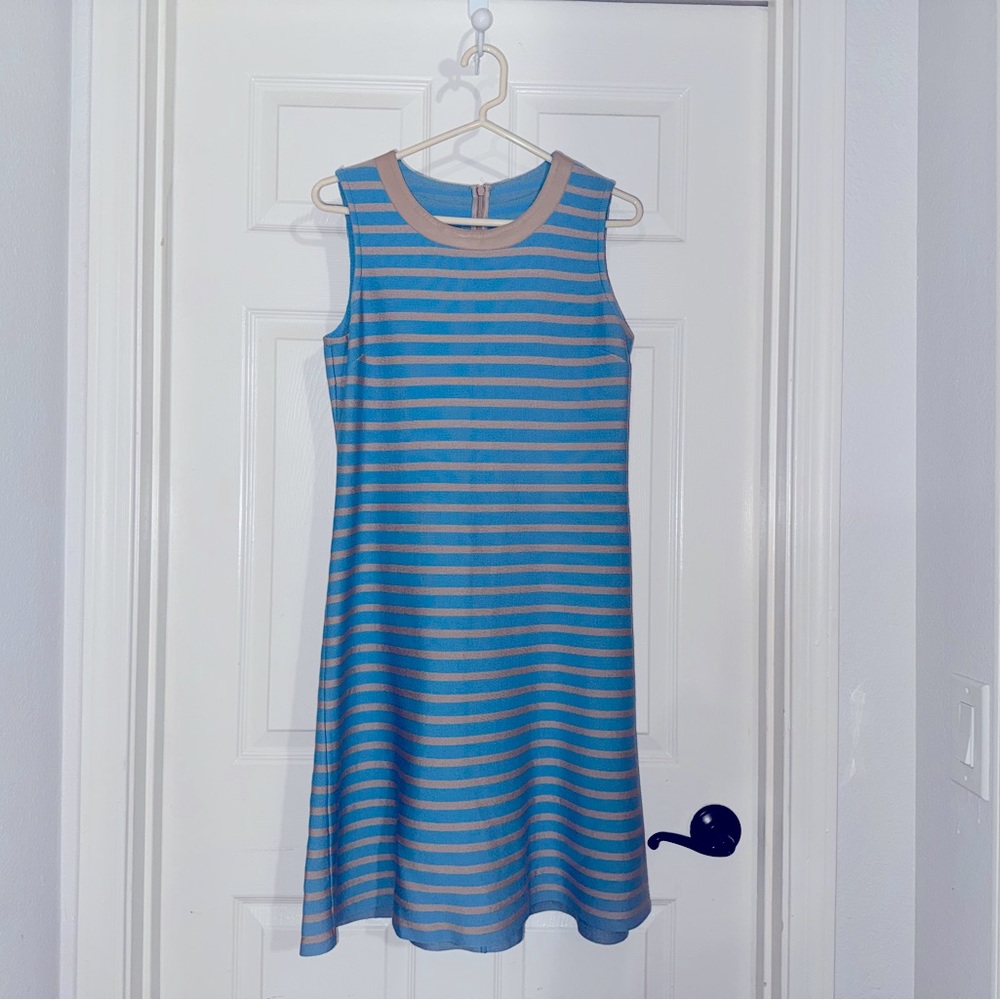 ST. John Striped Blue and Brown Dress
